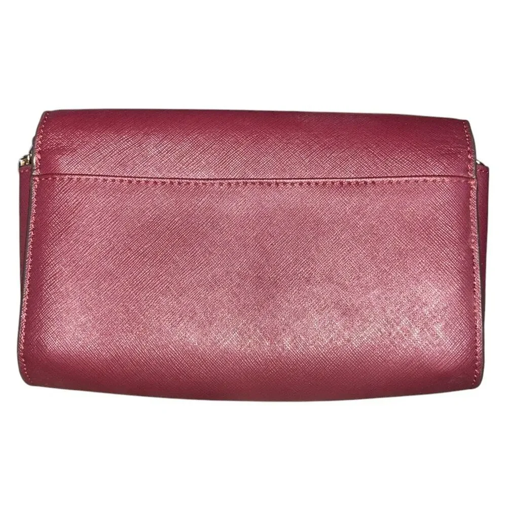 Kate Spade Cameron Small Flap Leather Burgundy Crossbody Bag